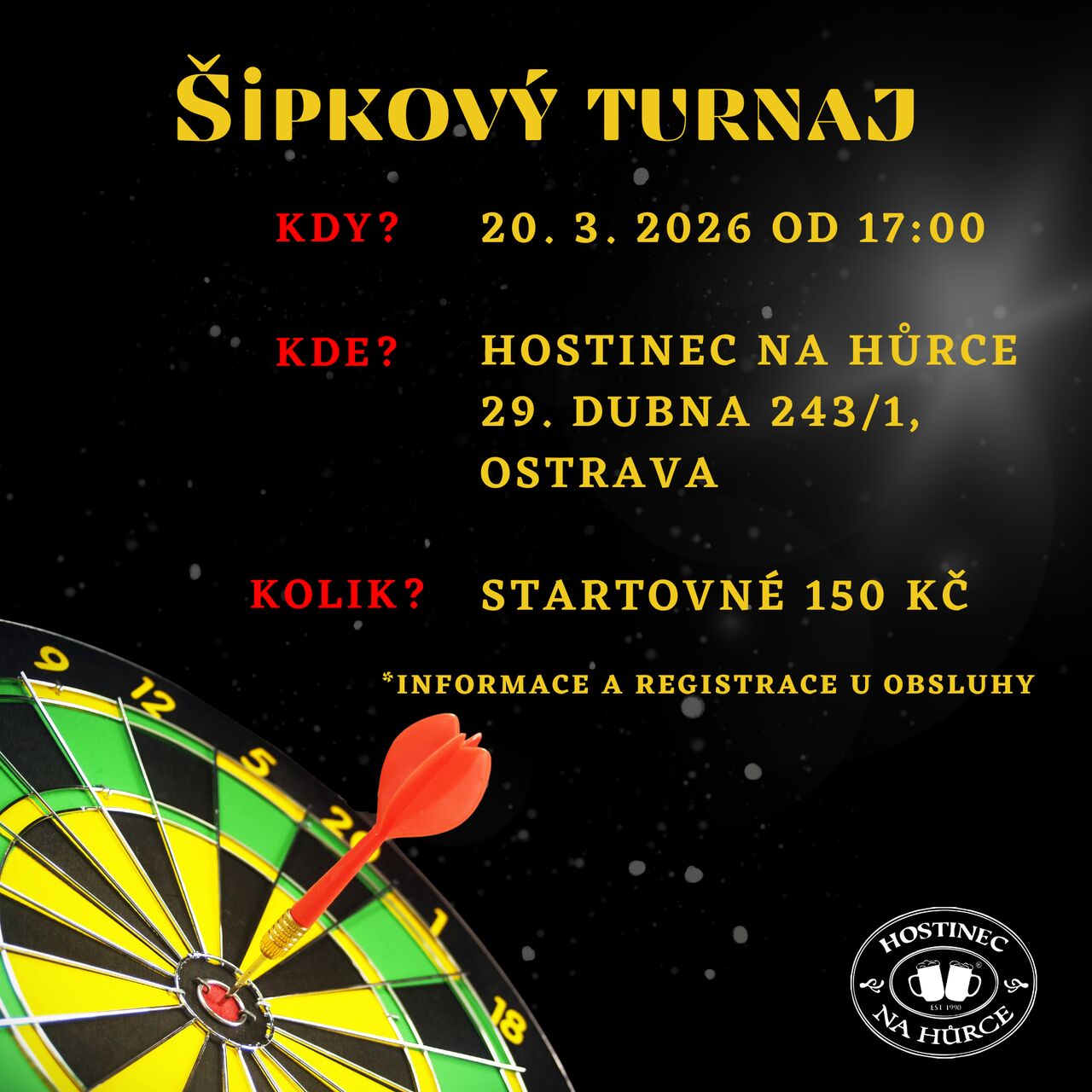 🎯 Šipkový turnaj na Hůrce