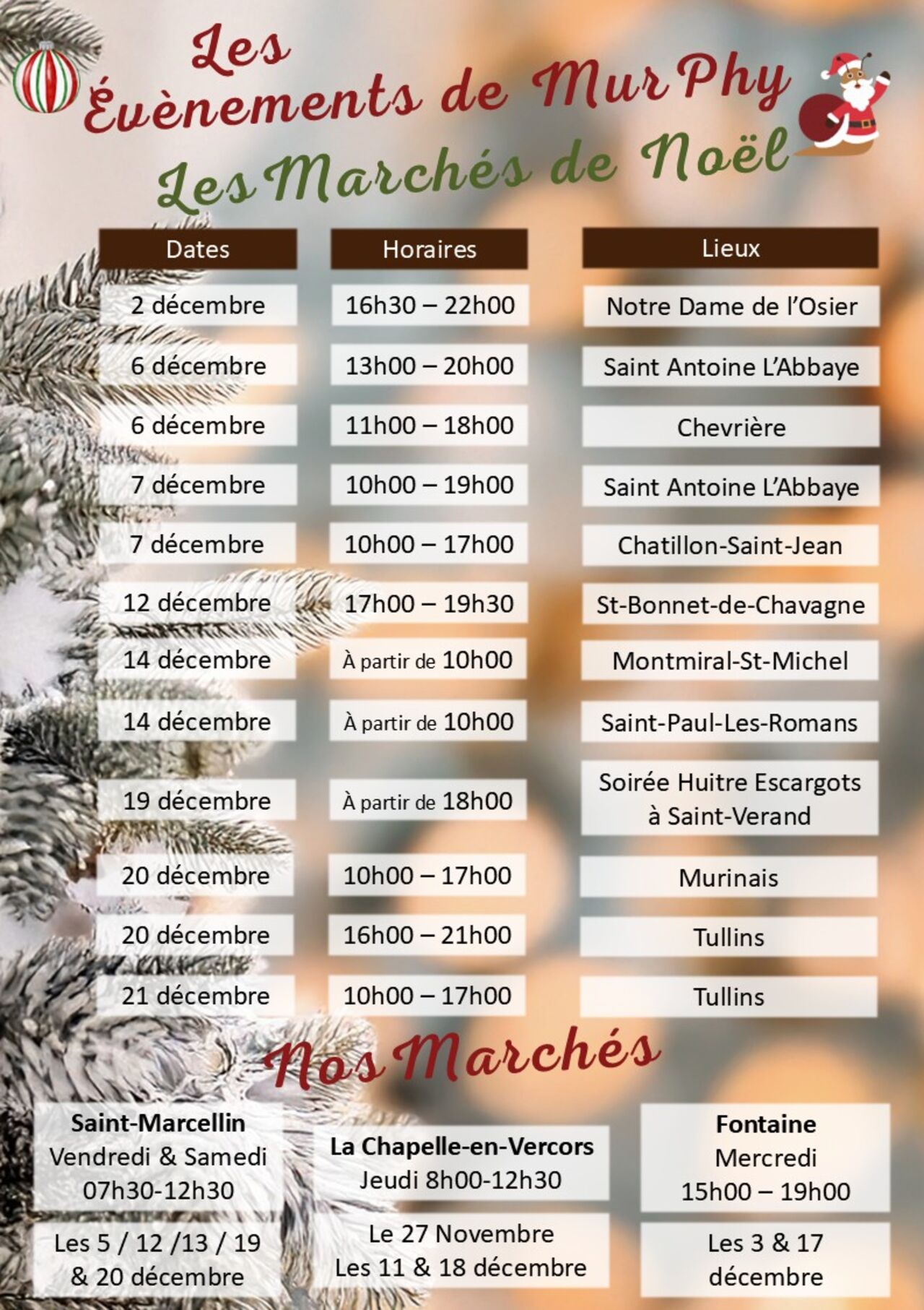 Evènement de décembre