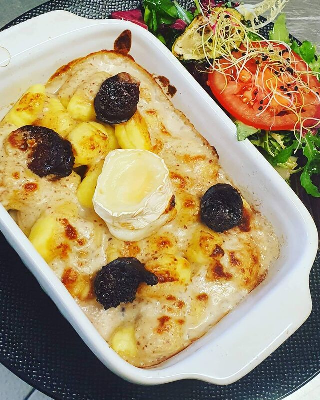 Gnocchi gratinés chèvre et figatelli