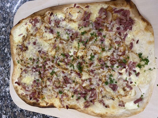 Elsässer-Flammkuchen - überbacken