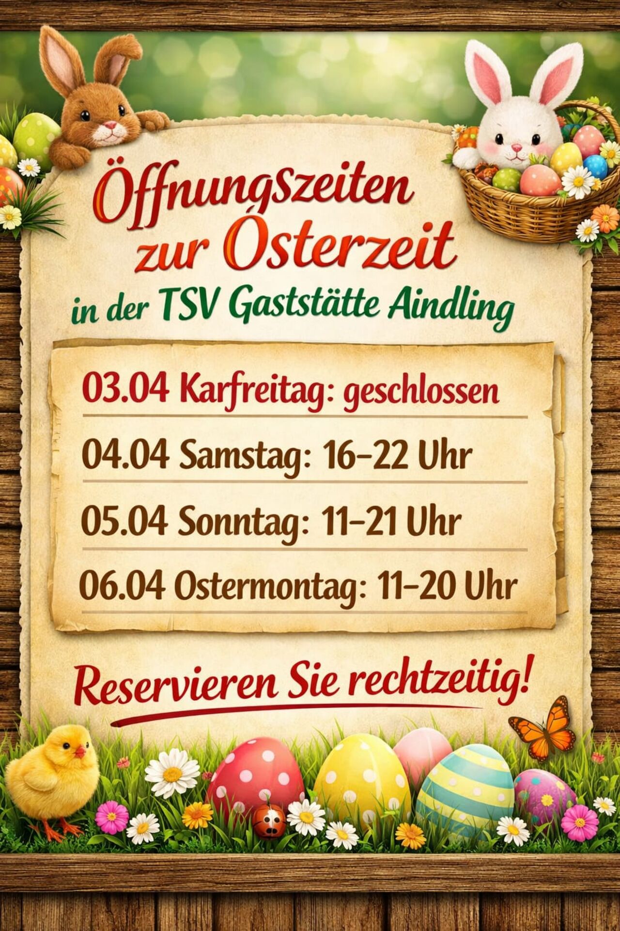 Öffnungszeiten Ostern