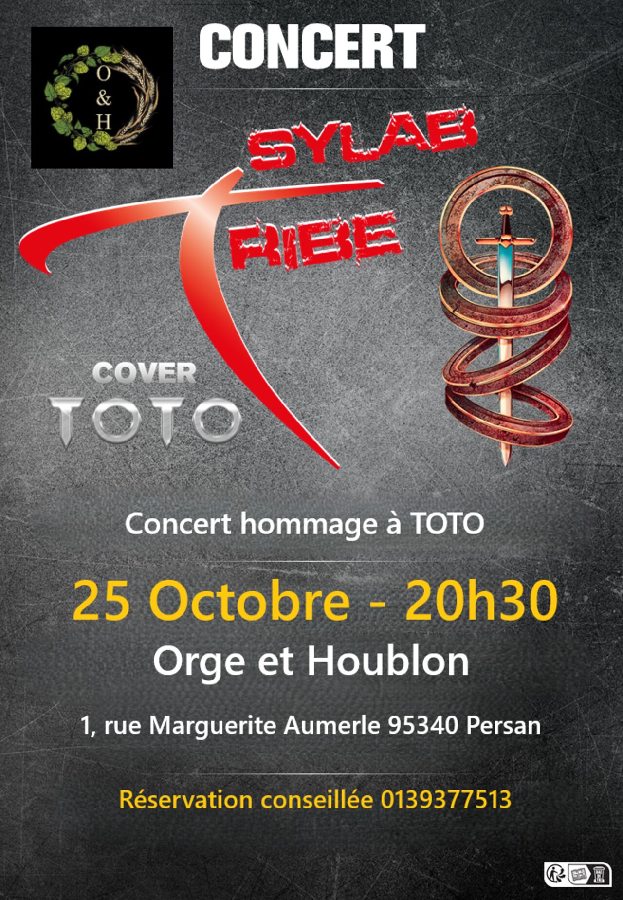 Concert Tribute à Toto - Sylab Tribe Samedi 25 octobre à 20h30
