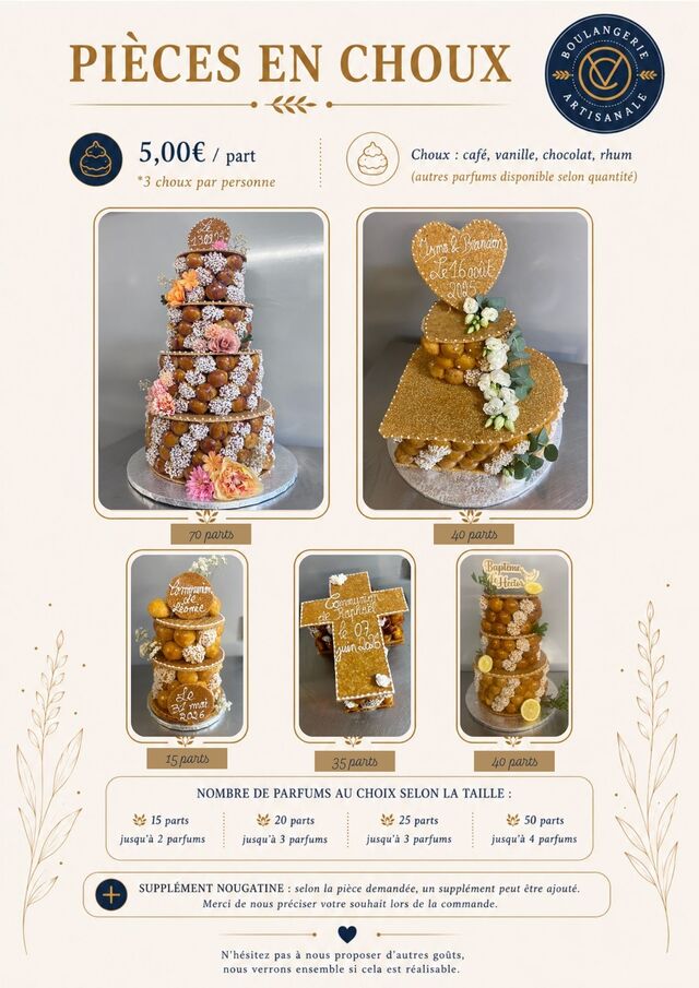Nos pièces en choux