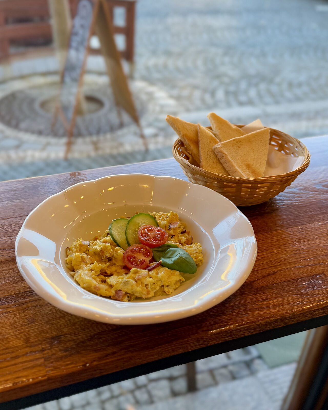 Míchaná vejce se slaninou