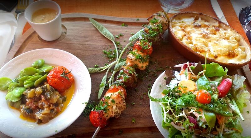 Brochette de volaille et canard