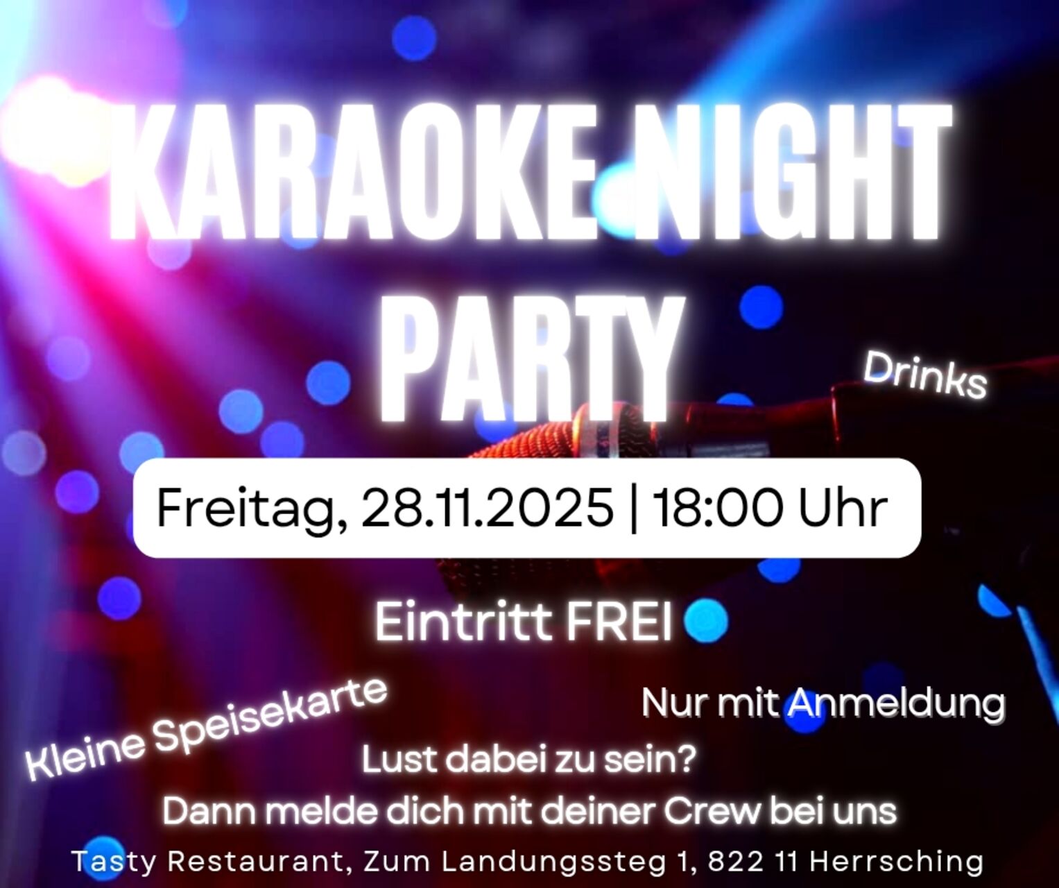 Karaoke Abend im Tasty 28.11.2025