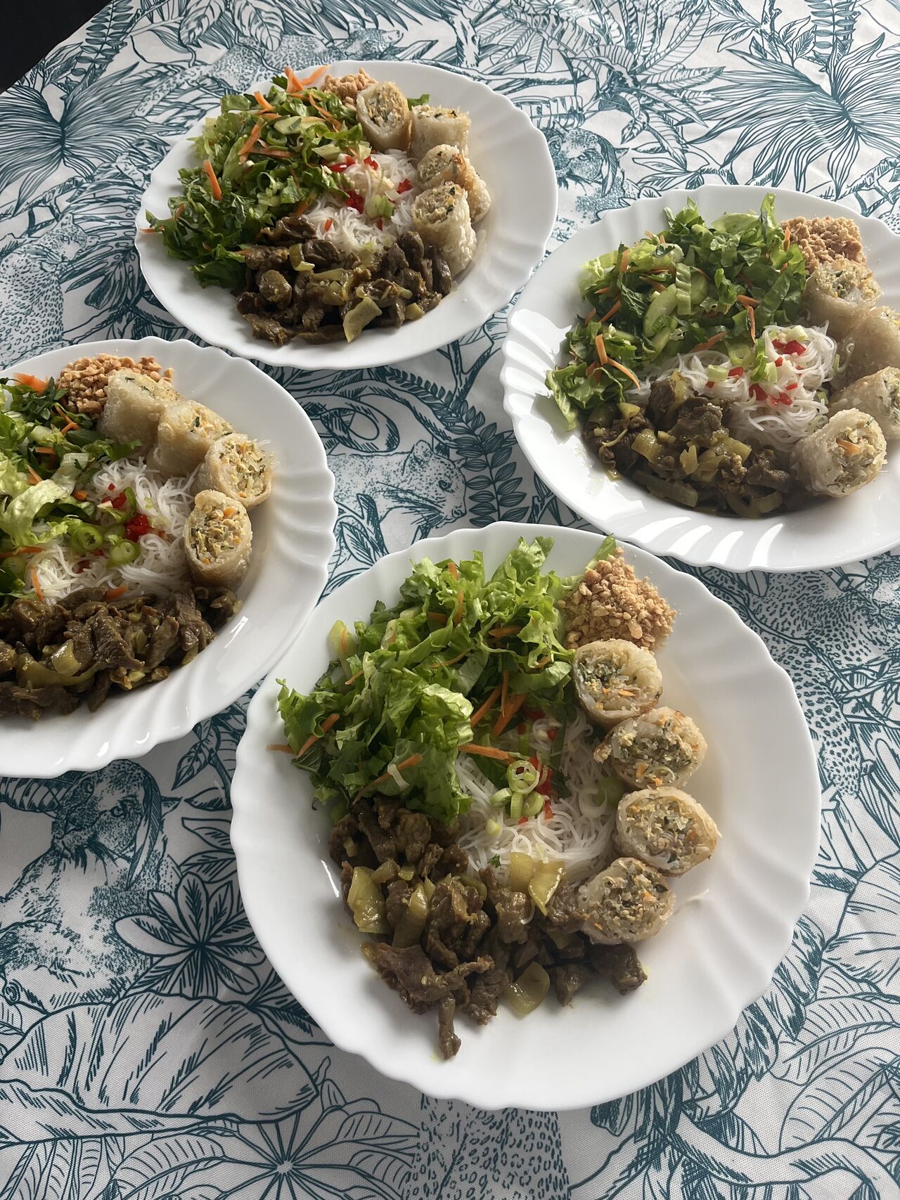 Bo buns bœuf aux oignons / nems poulet