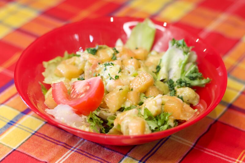 Salade de Crevettes Avocat Melon