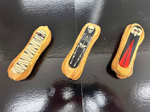 Compoté de poire. Crème pâtissière au chocolat