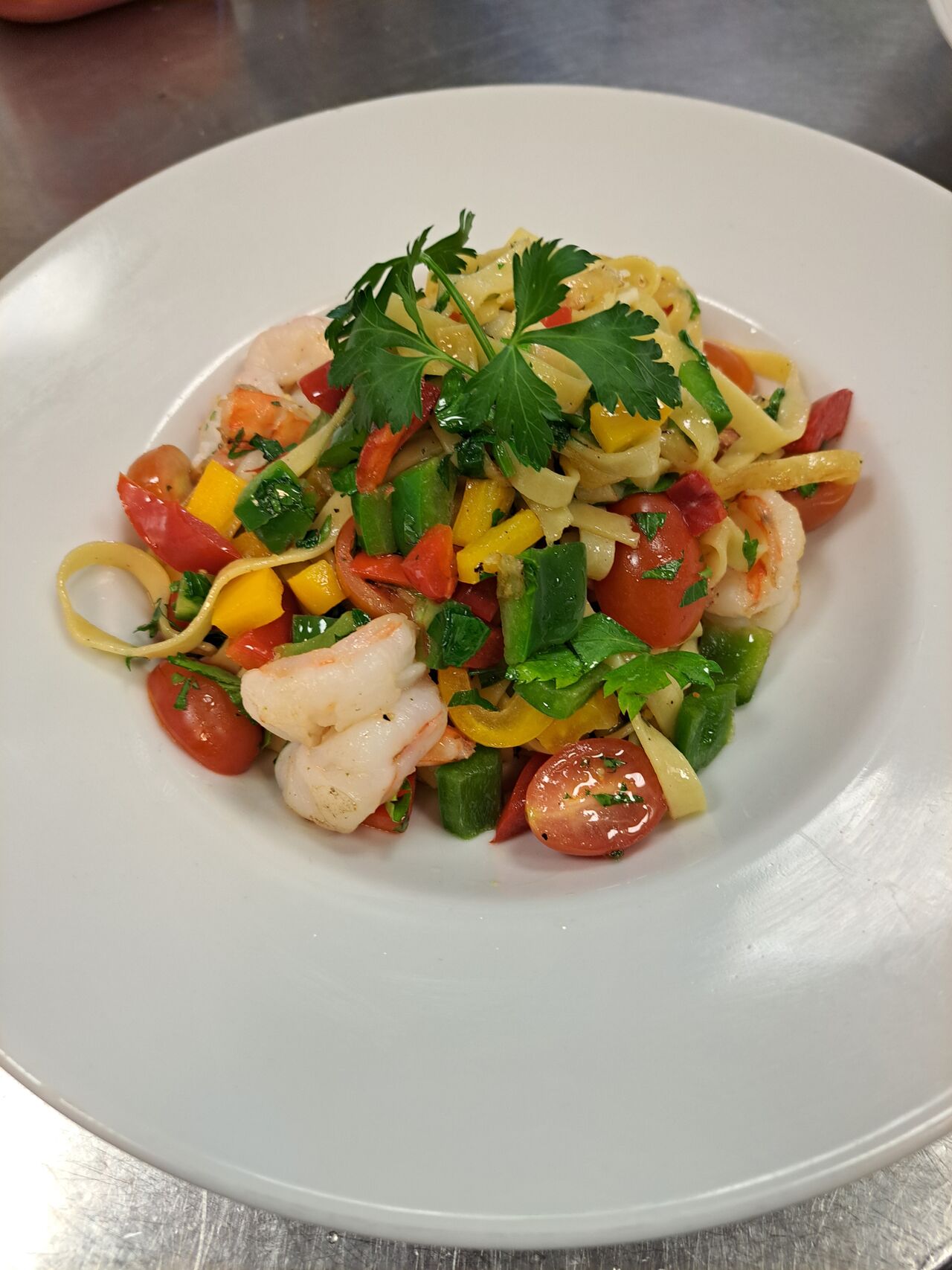 Tagliatelle mit Garnelen 