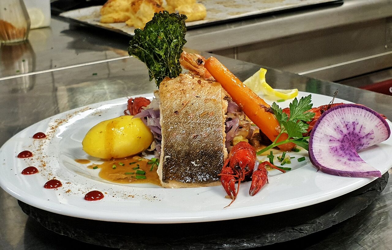 Omble chevalier choucroute de papaye verte