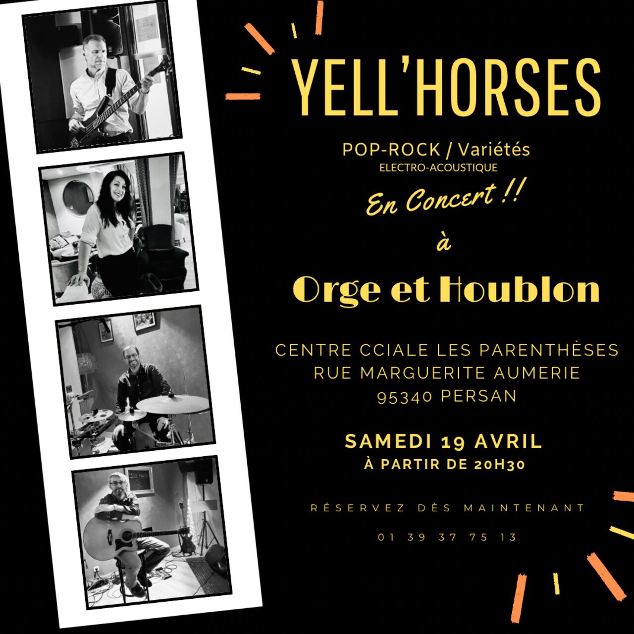 Concert des Yell'horses le 19 avril à 20h30