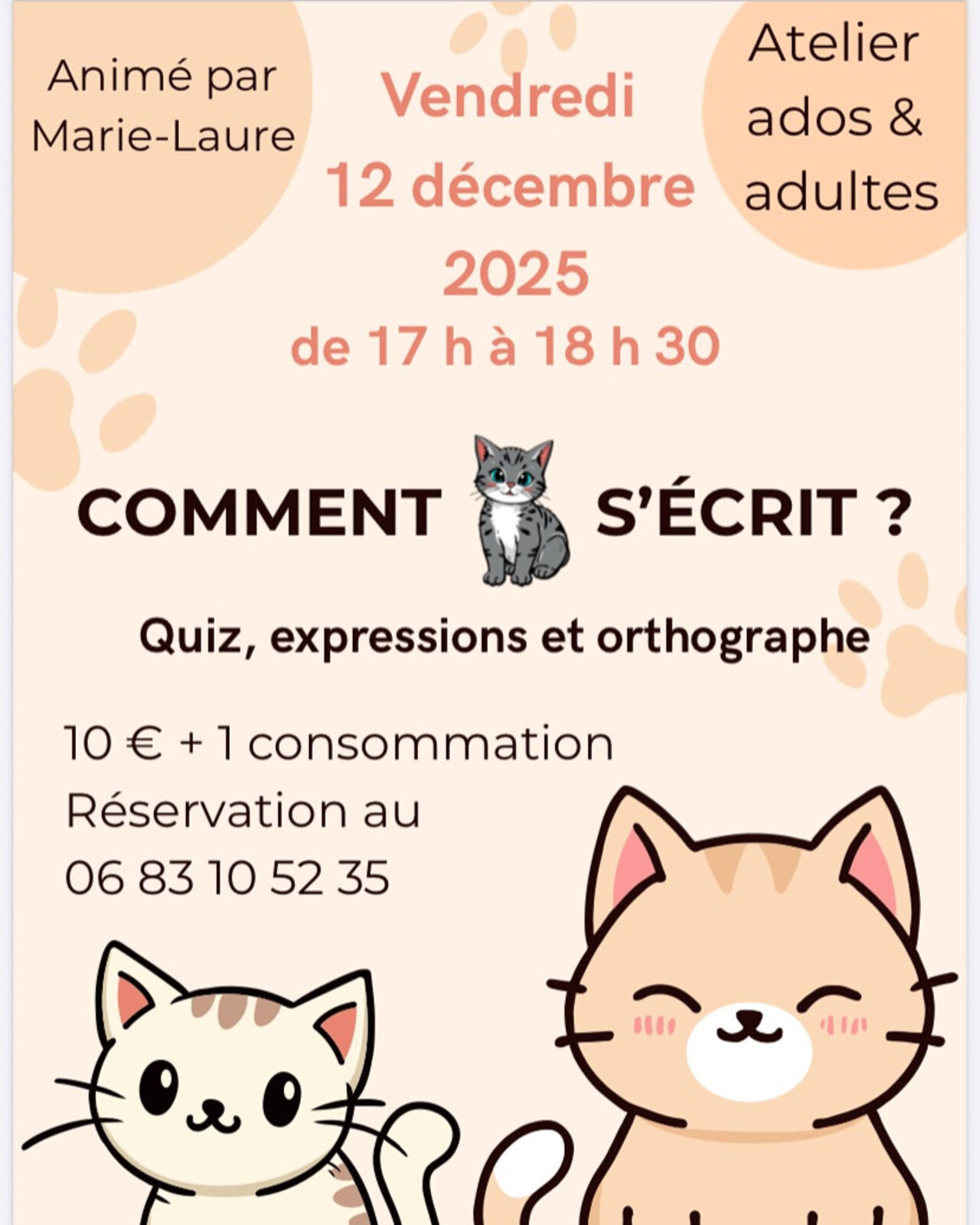 Comment CHAT s’écrit ?