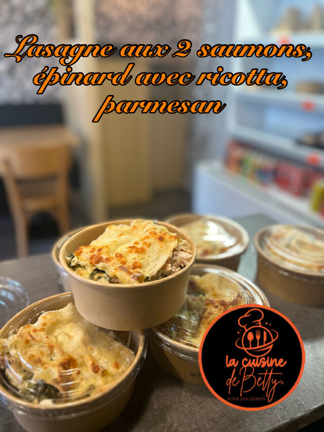 Lasagne aux 2 saumons, épinard 