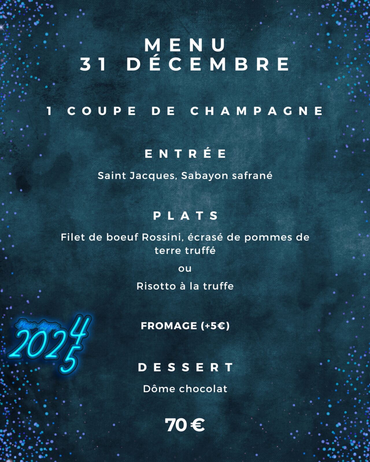 MENU DU NOUVEL AN 2025