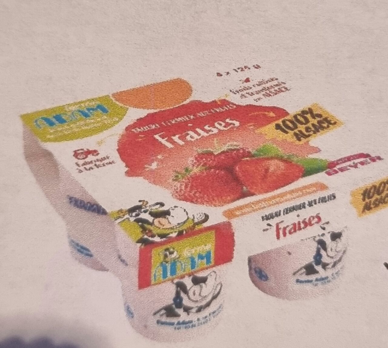 Yaourts fermiers 100% Alsace fraises Ferme Adam - 4x125gr - 2,45€