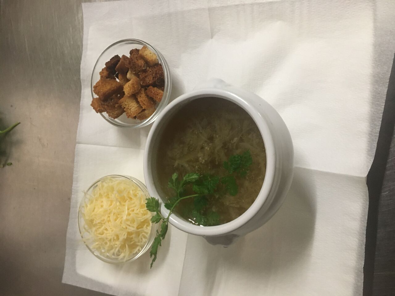 Soupe à l’oignon
Onions soep