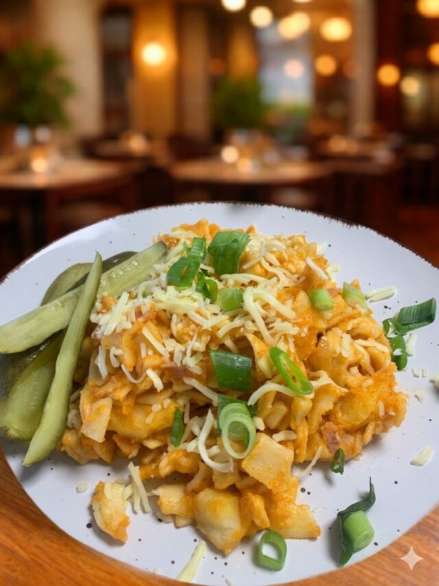 Chutný granadír so slaninkou,jarnou cibuľkou ,sypaný syrom