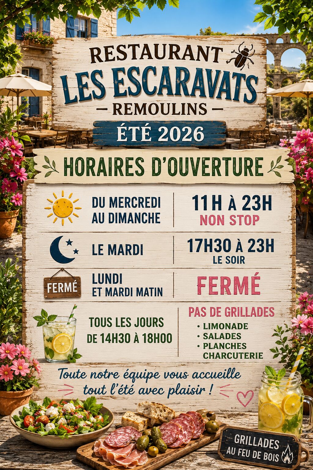Horaires saison estivale 2026
