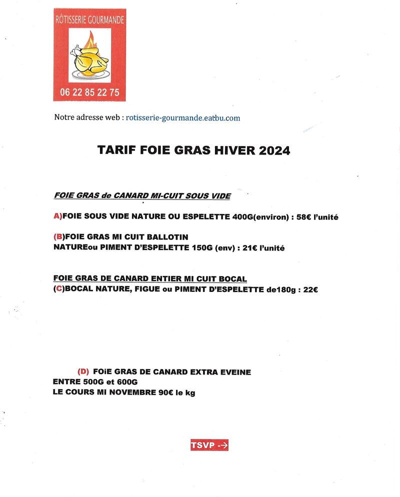 NOS FOIES GRAS POUR NOEL 2024