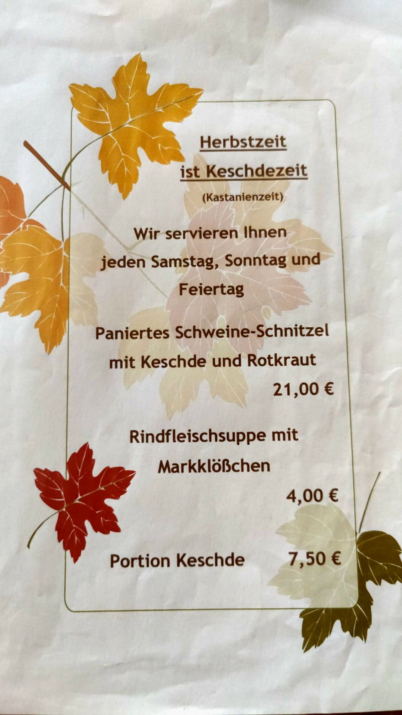 Herbstzeit ist Keschdezeit
