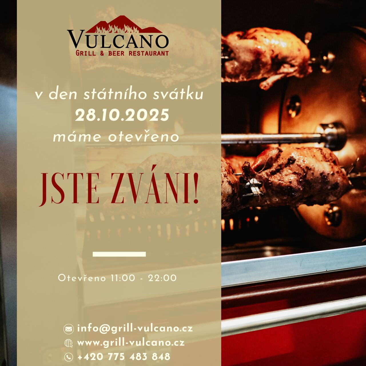 MÁME OTEVŘENO I VE STÁTNÍ SVÁTEK