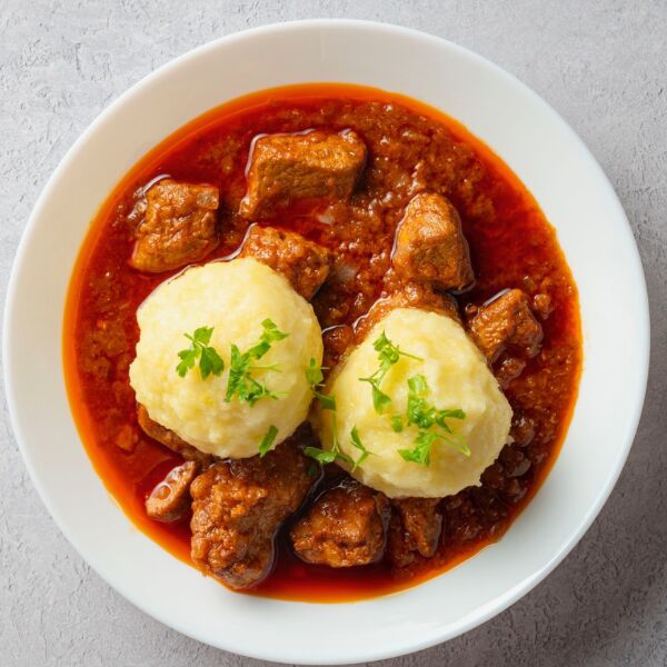 Gulasch (Schweinefleisch) mit Knödel 11,90 €