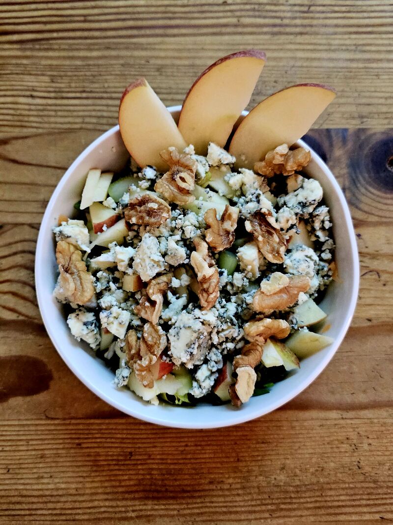 Salada de Nozes, Queijo Azul e Maça