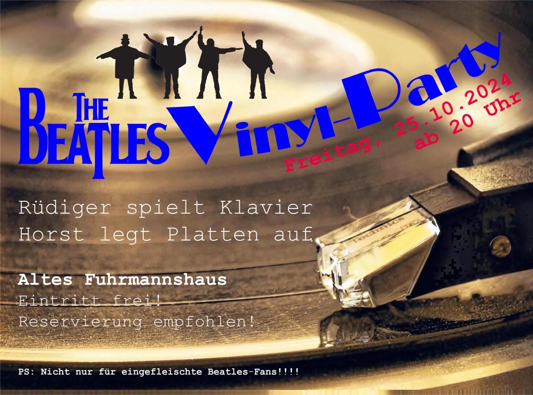 "The Beatles" Vinyl-Party am 25.10.2024, ab 20 Uhr