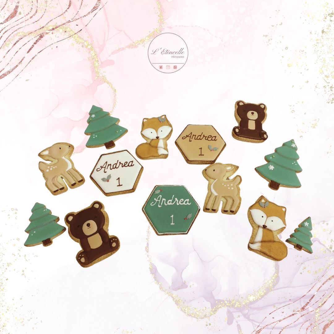 Sablés glaçage royal thème forêt 