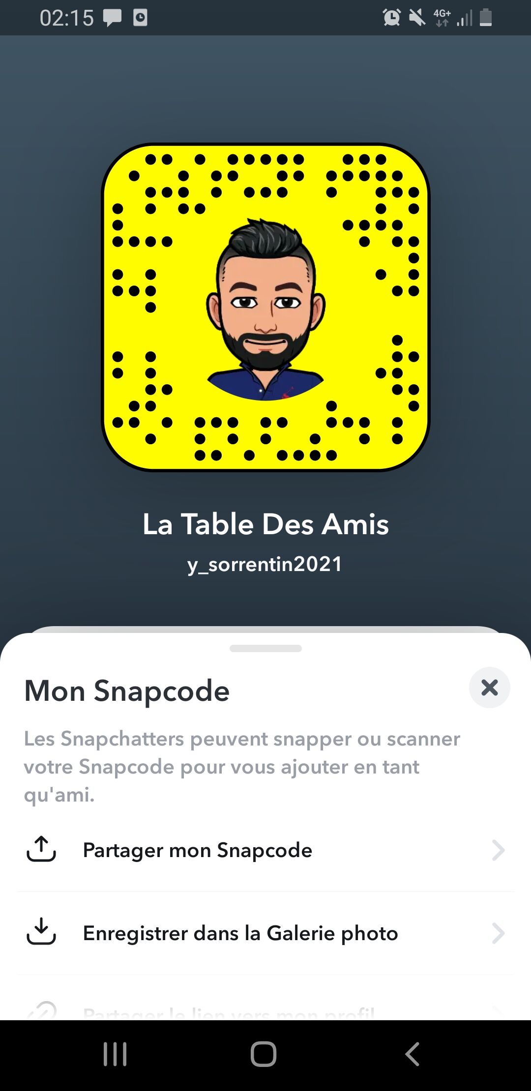 Snapchat du restaurant le menu du jour est affiché tt les jours dessus 