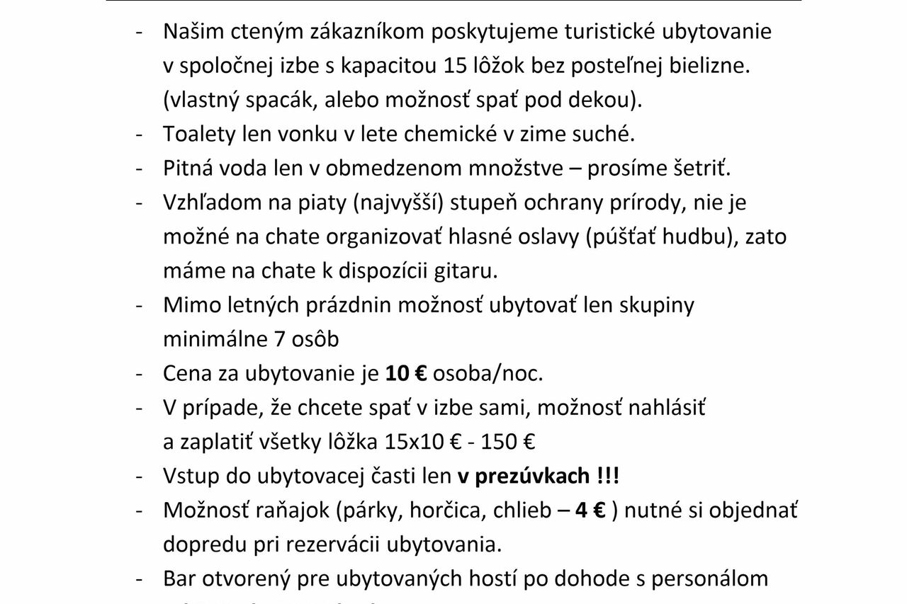 Ubytovanie v zimnej sezóne