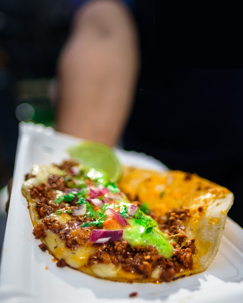 CHORIQUESO TACOS. Homemade chorizo in a corn tortilla and melted sexy cheese. Our favorite!