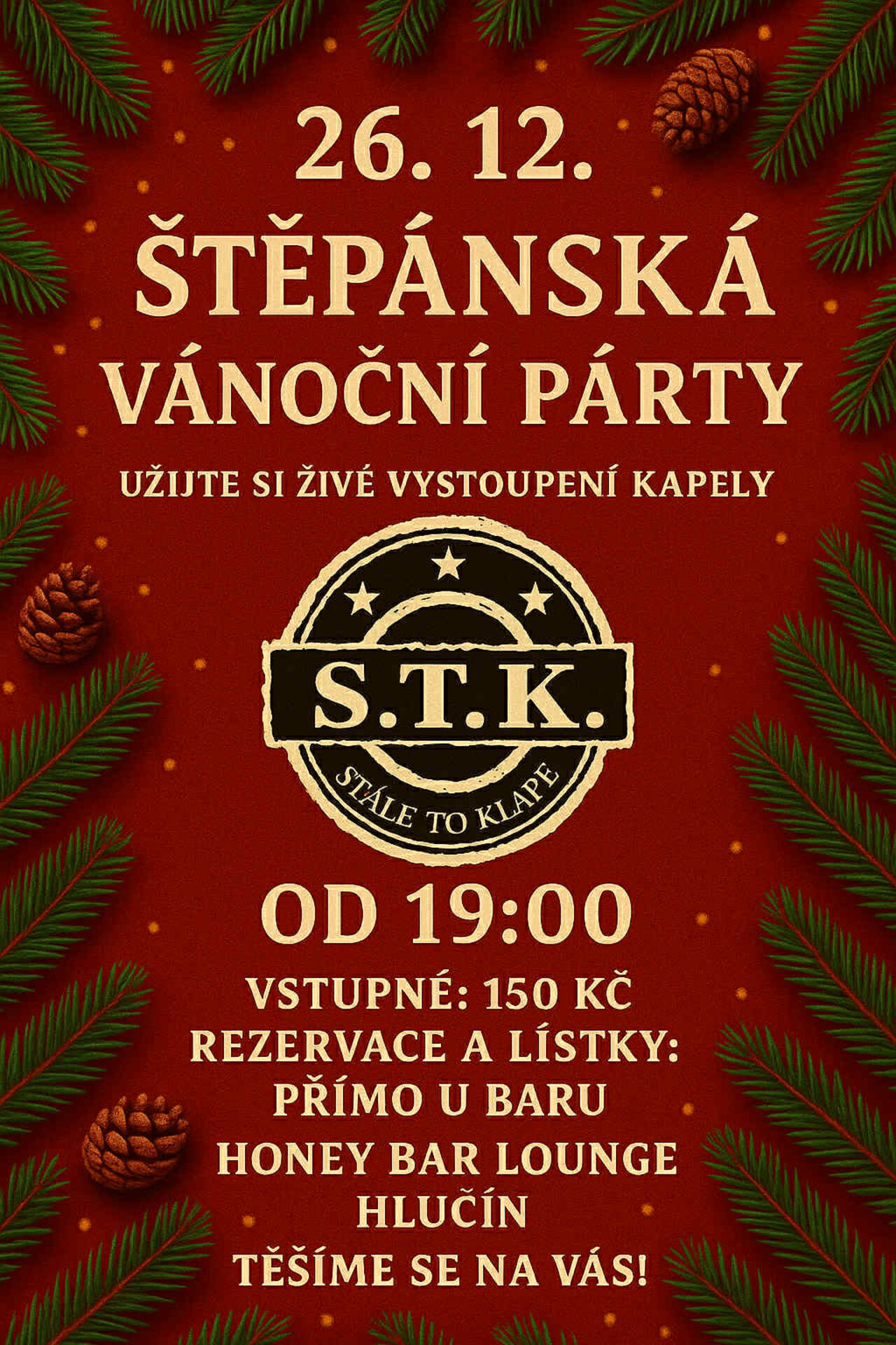 Štěpánská párty - Živá hudba kapela STK