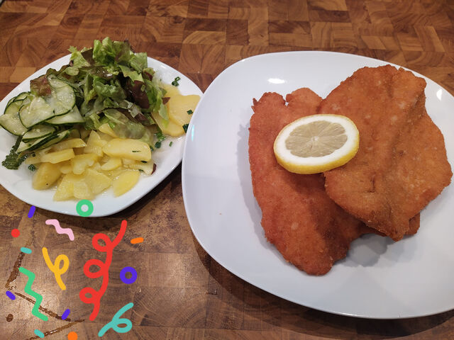 Putenschnitzel mit Salat