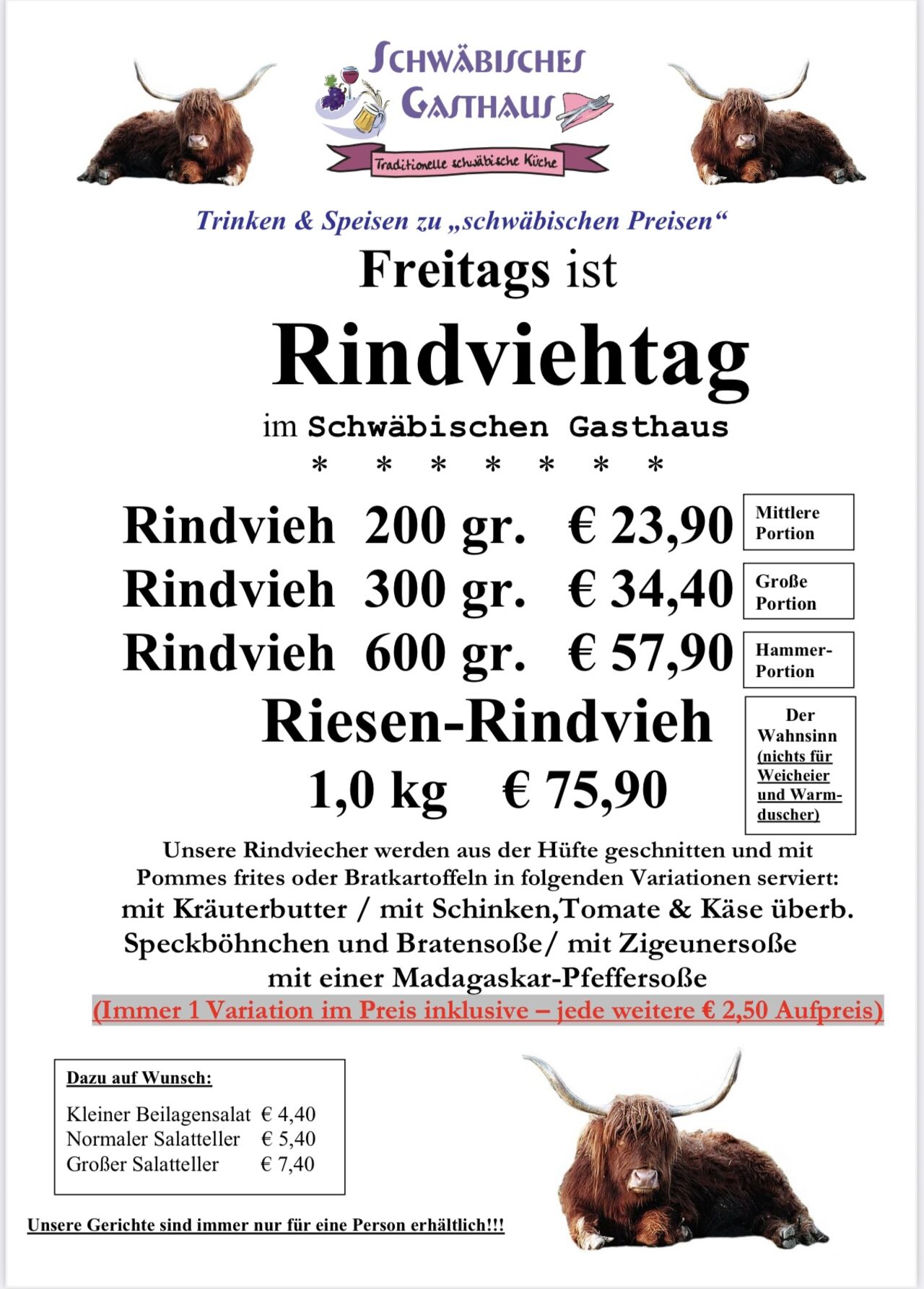 Freitag ist Rindvieh-Tag