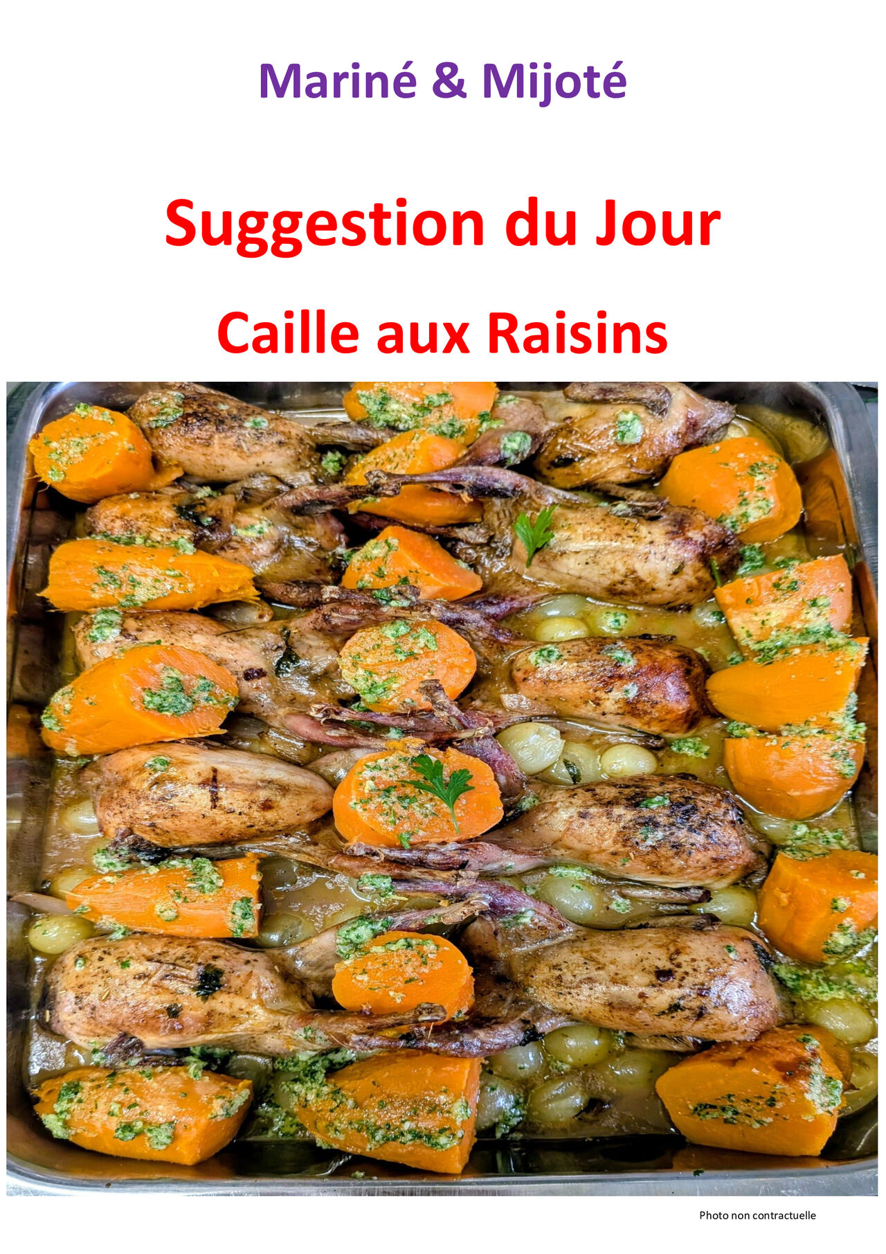 Suggestion du mardi 29 septembre 2026