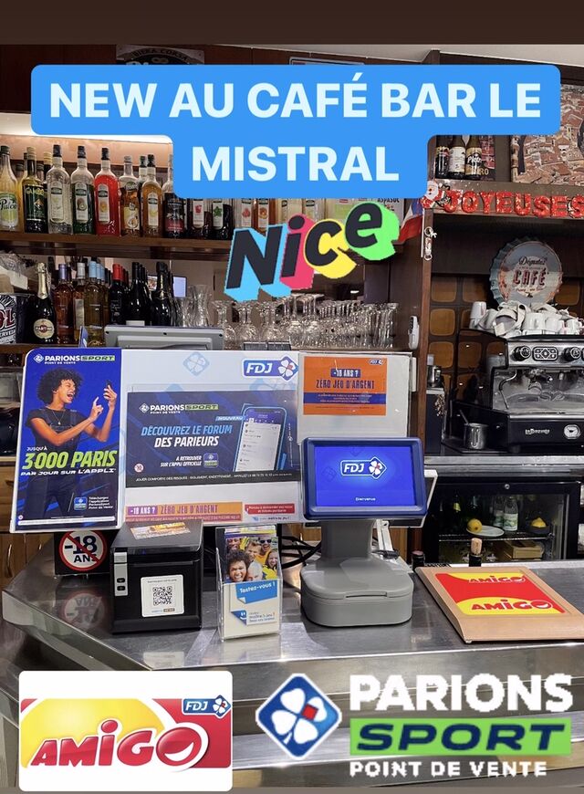 Maintenant sont disponible la FDJ parions Sport & Amigo au Café Bar Le Mistral 
