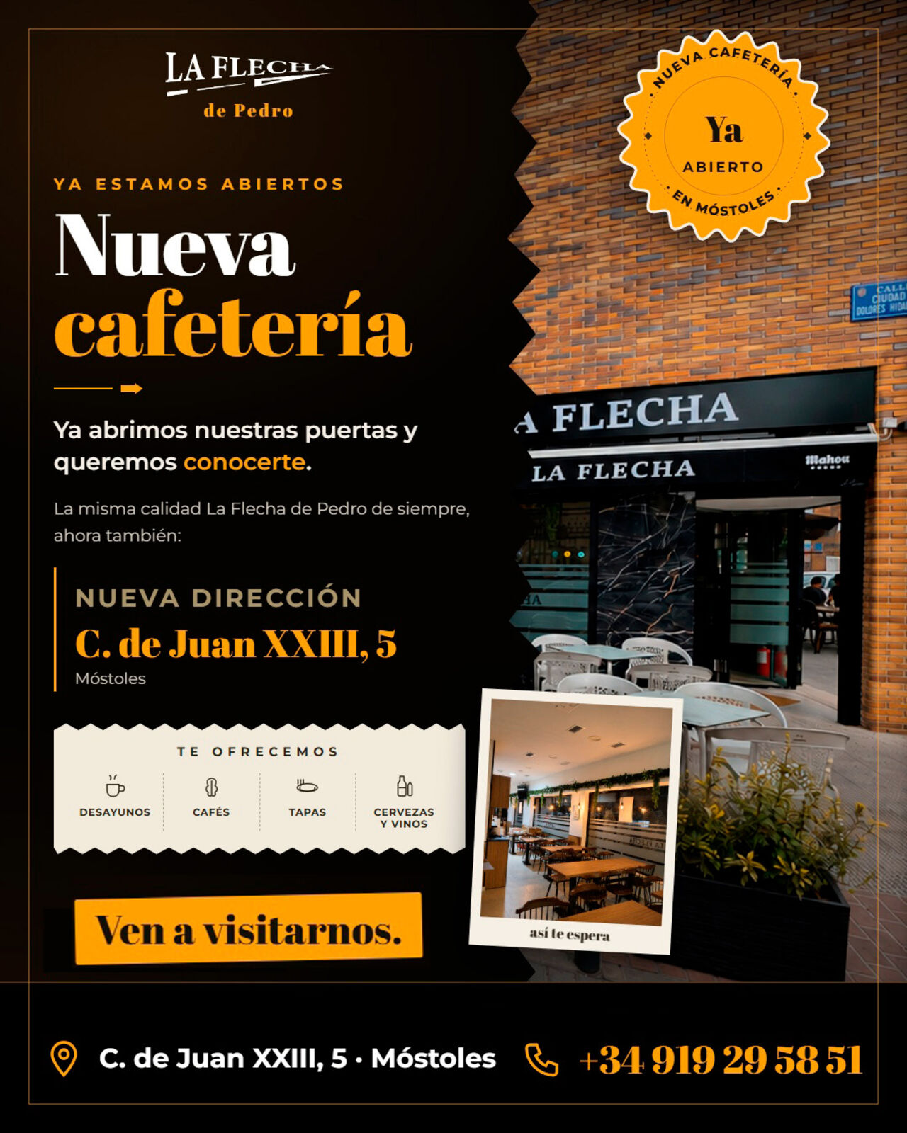 ¡NUEVA CAFETERÍA ABIERTA EN MÓSTOLES!