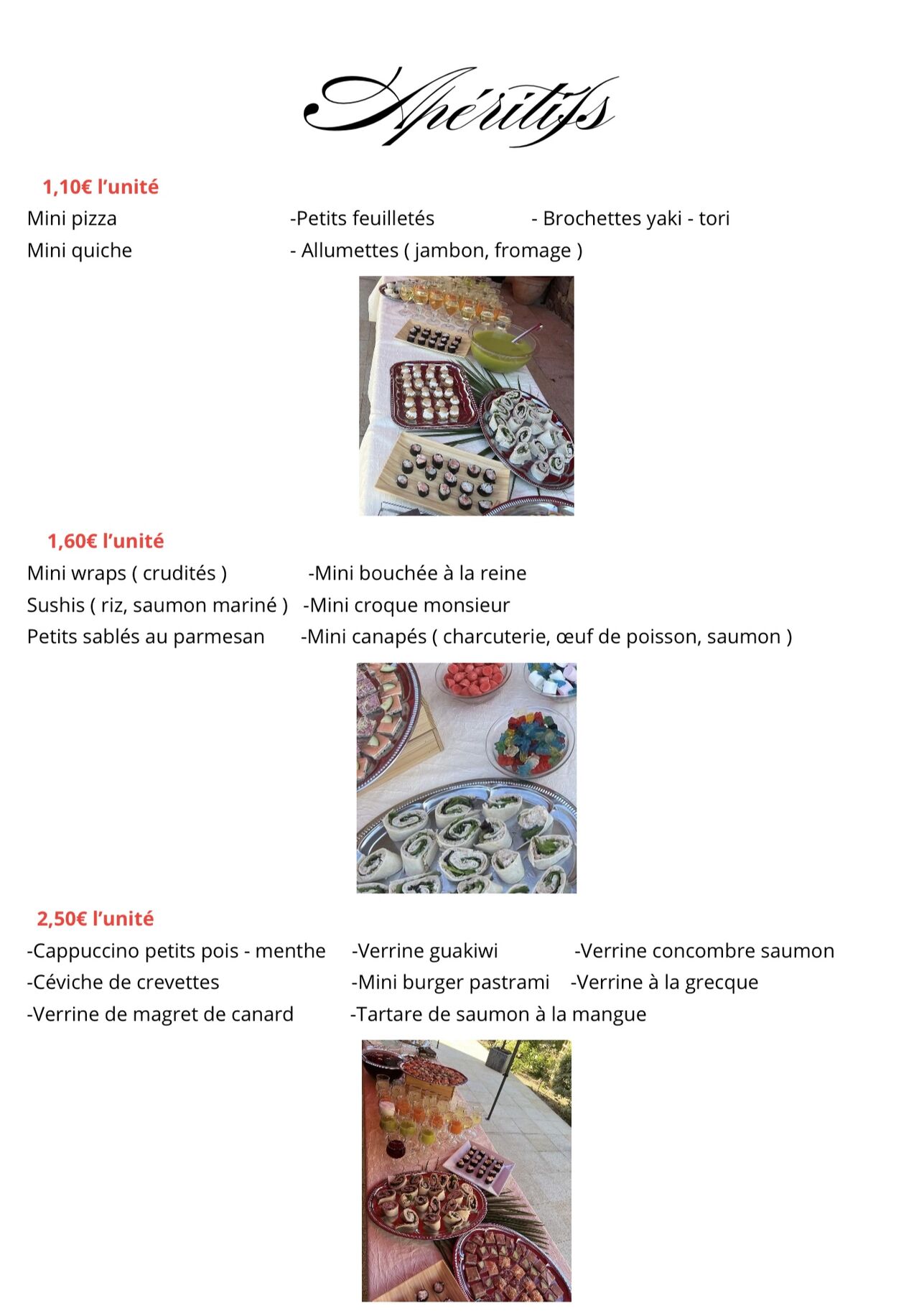 Traiteurs/APÉRITIFS 