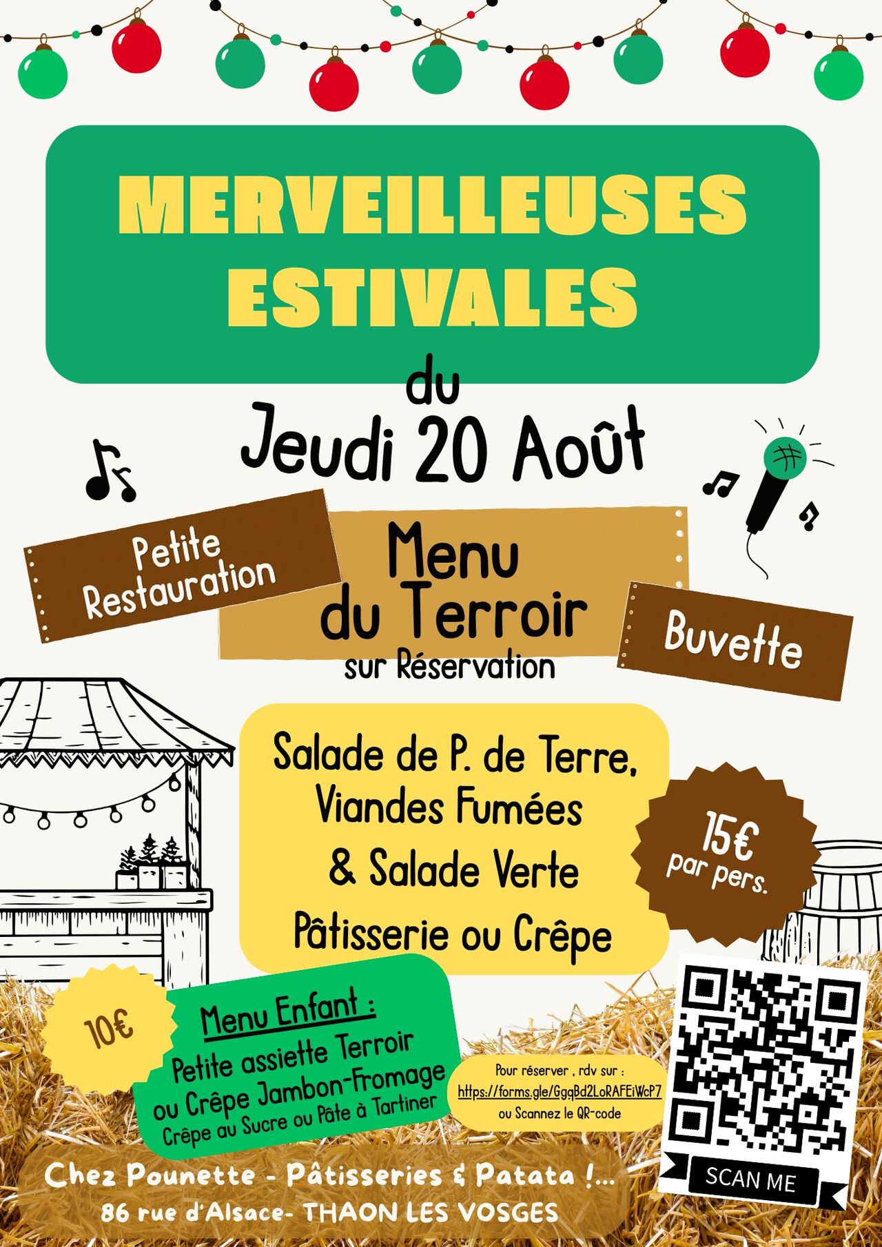 Réservez votre Menu du Terroir - Merveilleuses Estivales - 20 Août 2026 - Thaon-les-Vosges