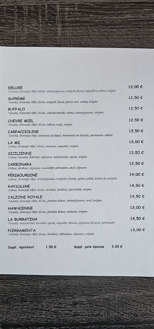 Nos pizzas à emporter 