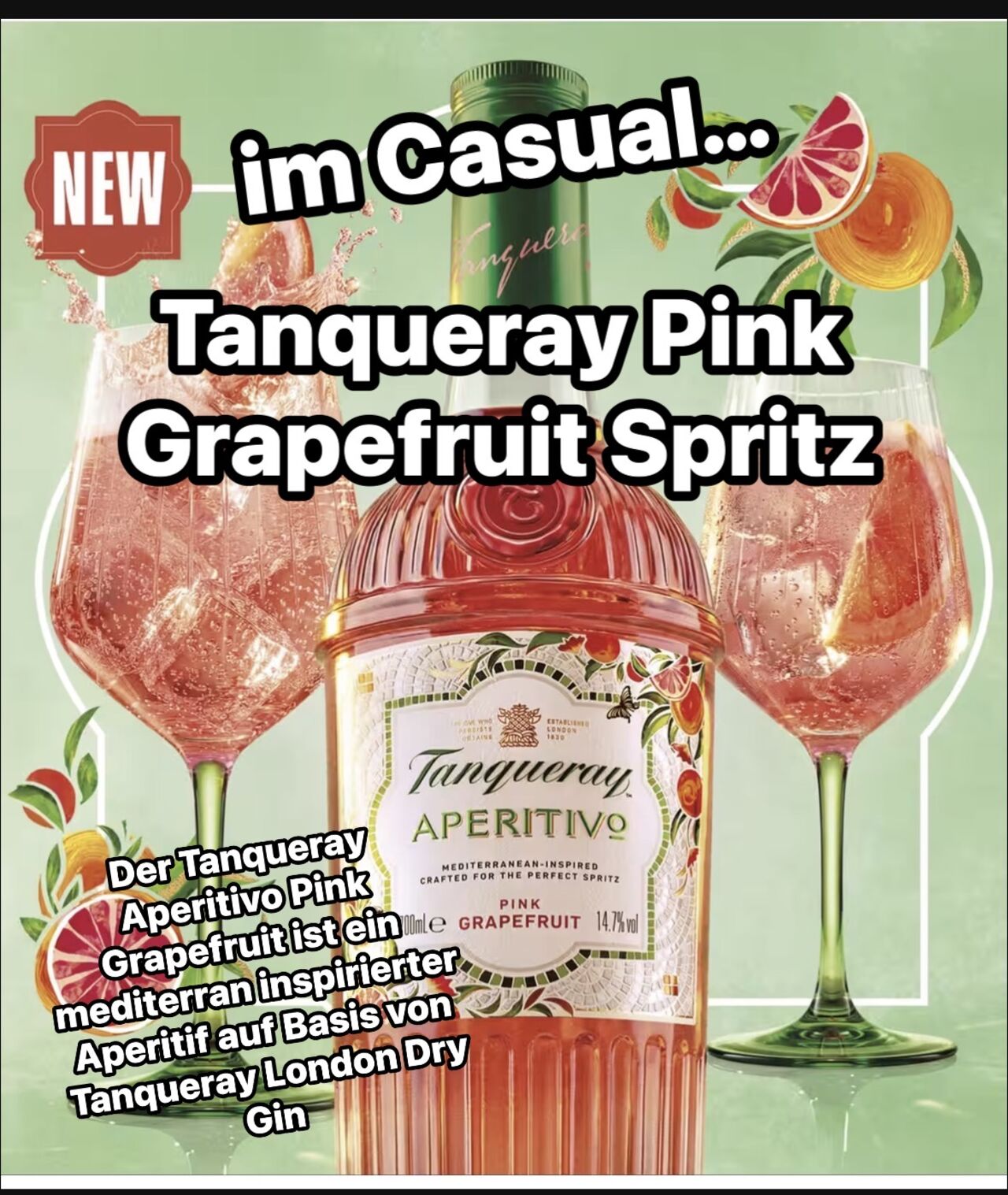 Tanqueray Aperitivo Pink Grapefruit Spritz, neu im Casual🏝️