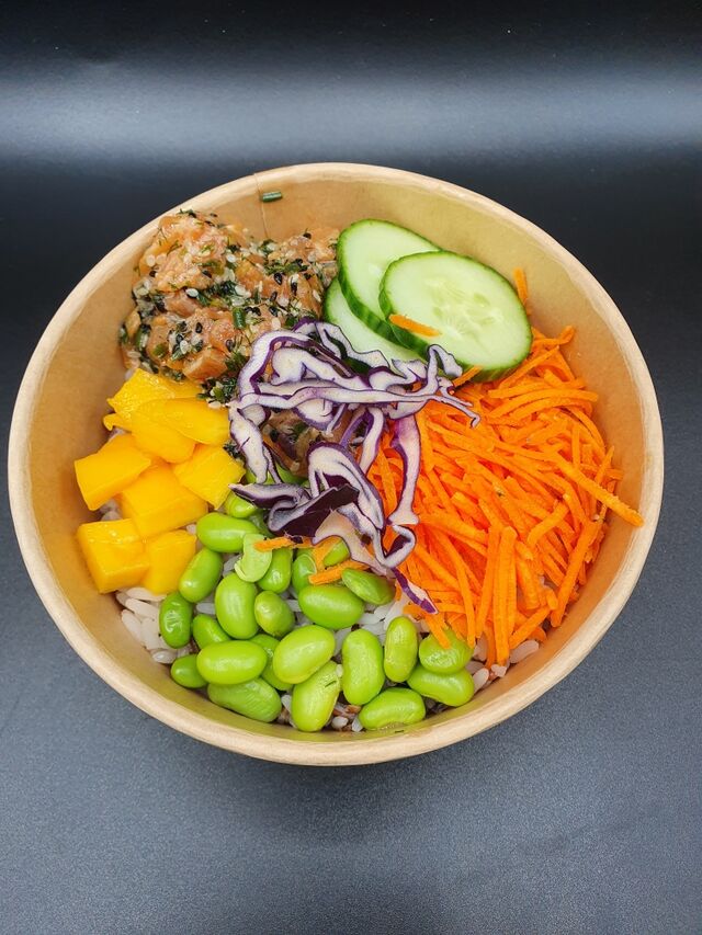Nos pok Bowl pour un repas équilibré. De mai a octobre.