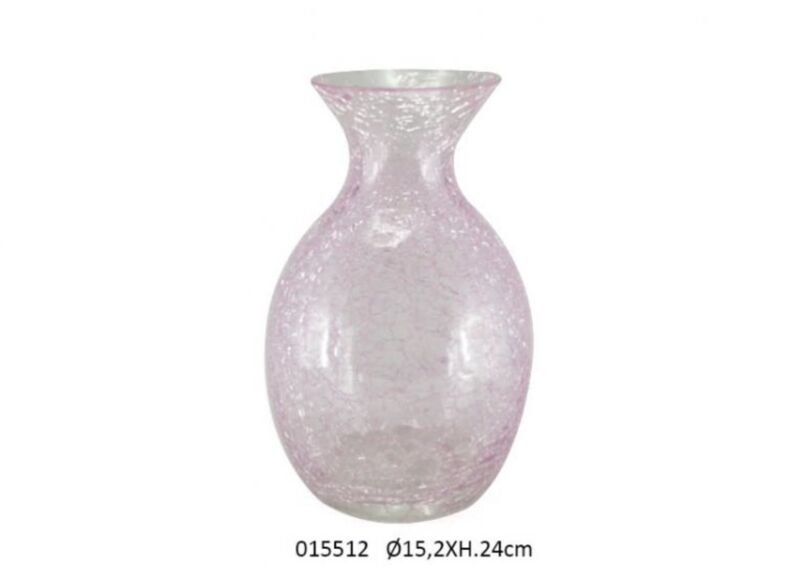 Vase craquelé rose