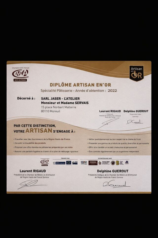 Artisan en or Pâtisserie