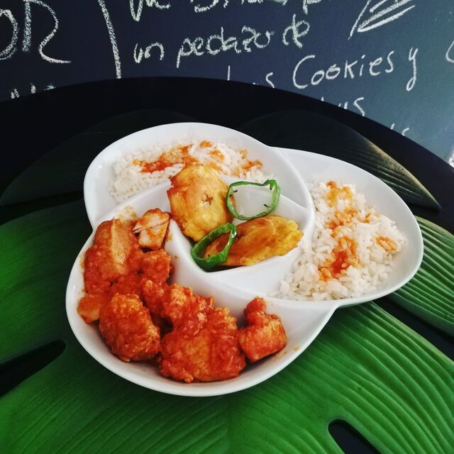 Arroz con papa a la cubana bien sabroso 