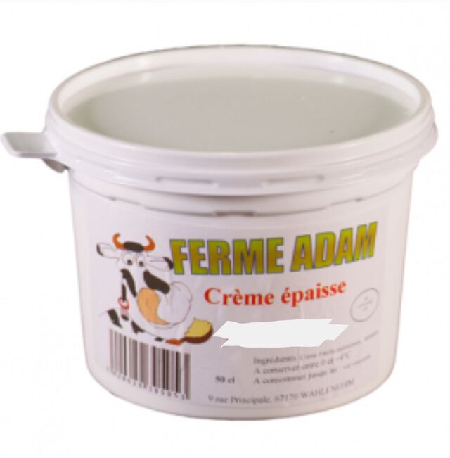 Crème fraîche épaisse Ferme Adam - 50cl - 2,99€