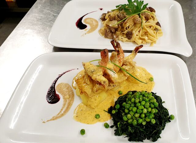 Scampi Toscana & Tagliatelle a'la Casa 