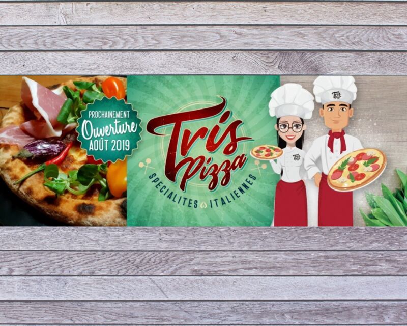 Tris pizza continue son avancement avant l’ouverture pour vous faire découvrir la carte & et la carte de visite.
